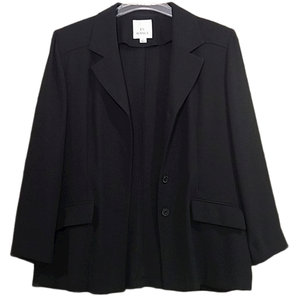 En Avance Haut De Gamme Women's Size 14 Light Black Blazer Y2K Vintage